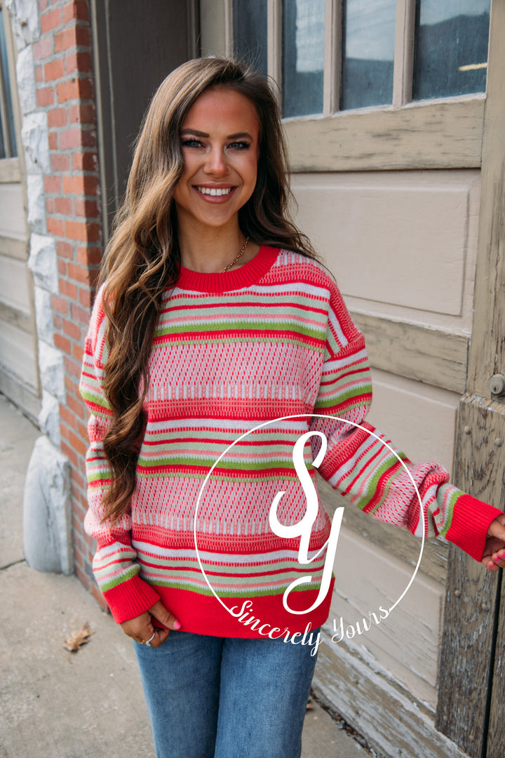 Park Avenue Sweater- Coral