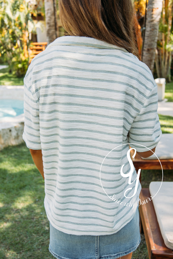 Village Top - Sage Green/Cream