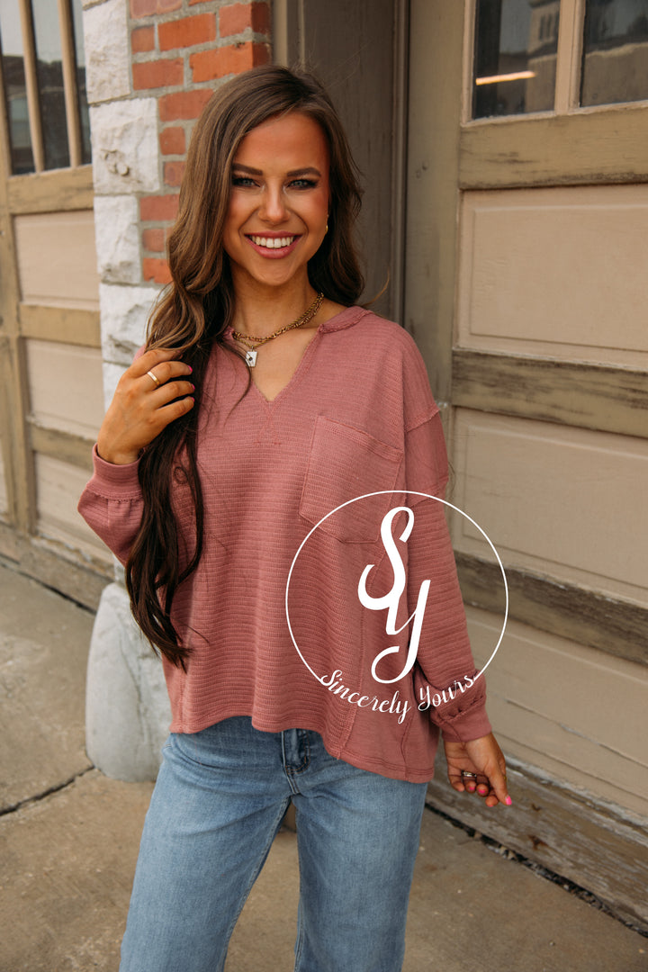 Small Town Top-Dusty Rose