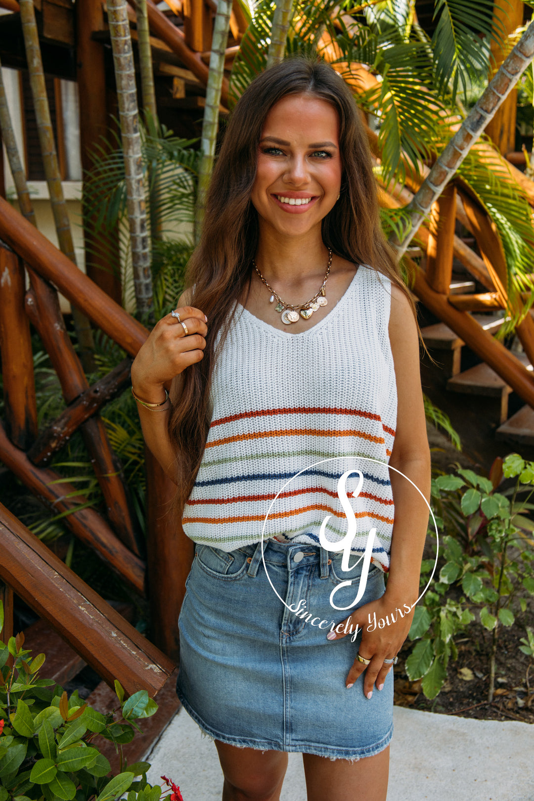 Better Days Tank - Ivory/Rust