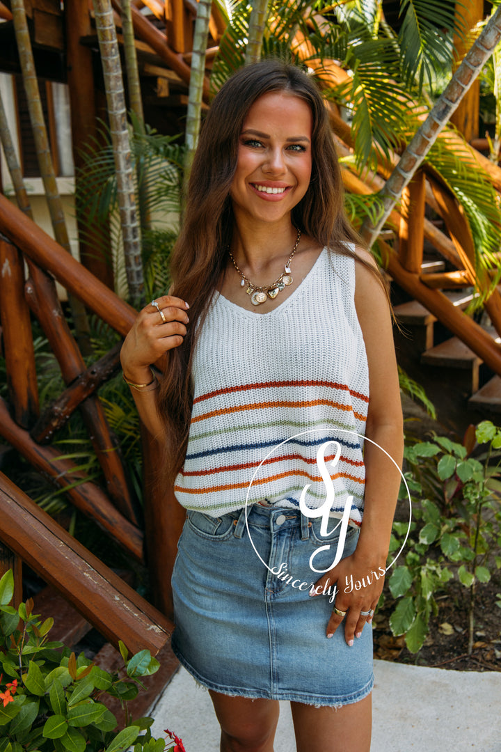 Better Days Tank - Ivory/Rust