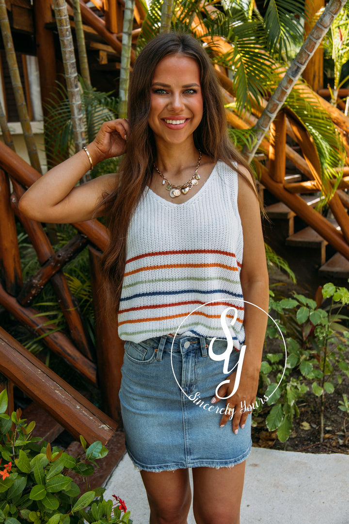 Better Days Tank - Ivory/Rust