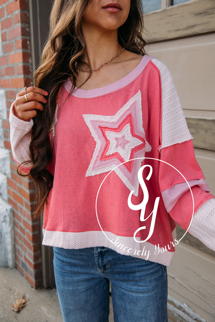 Fallin Stars Top- Blush Multi