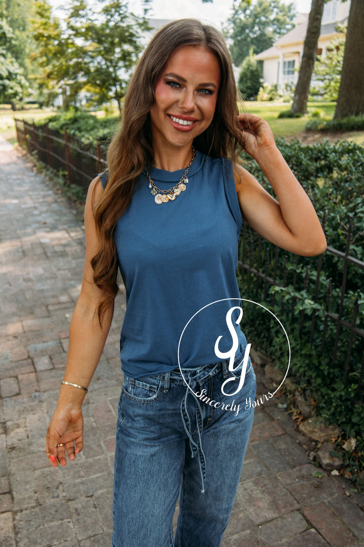 Dear John: Zo Tee- Vintage Indigo