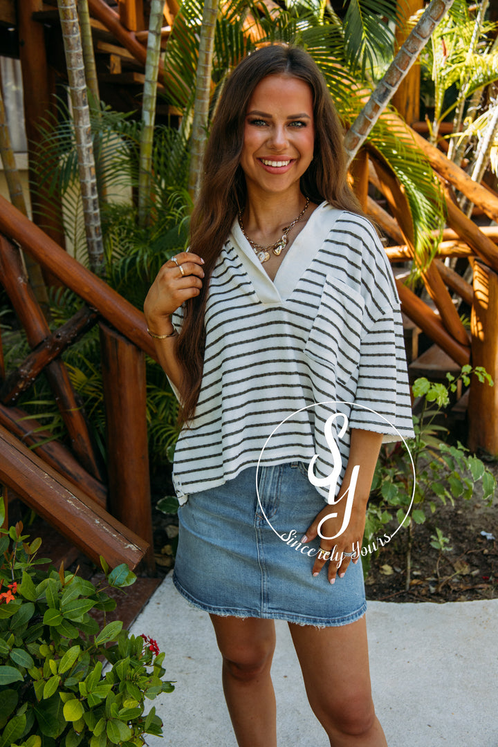 Garden Club Top-Cream Olive
