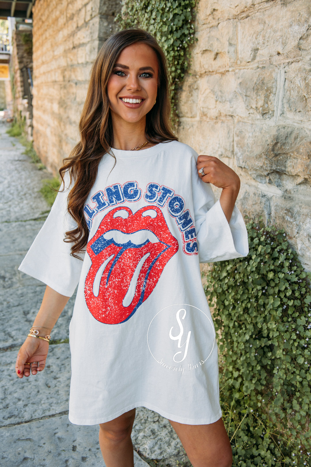 Licensed Rolling Stones T-Shirt Dress - White