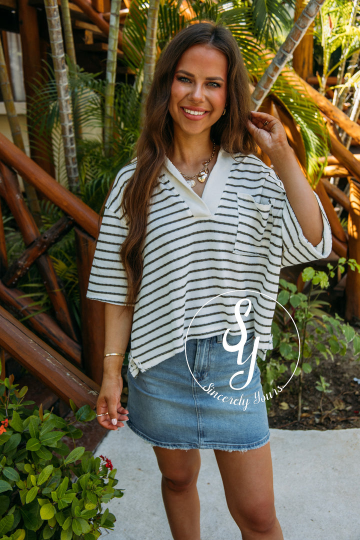 Garden Club Top-Cream Olive