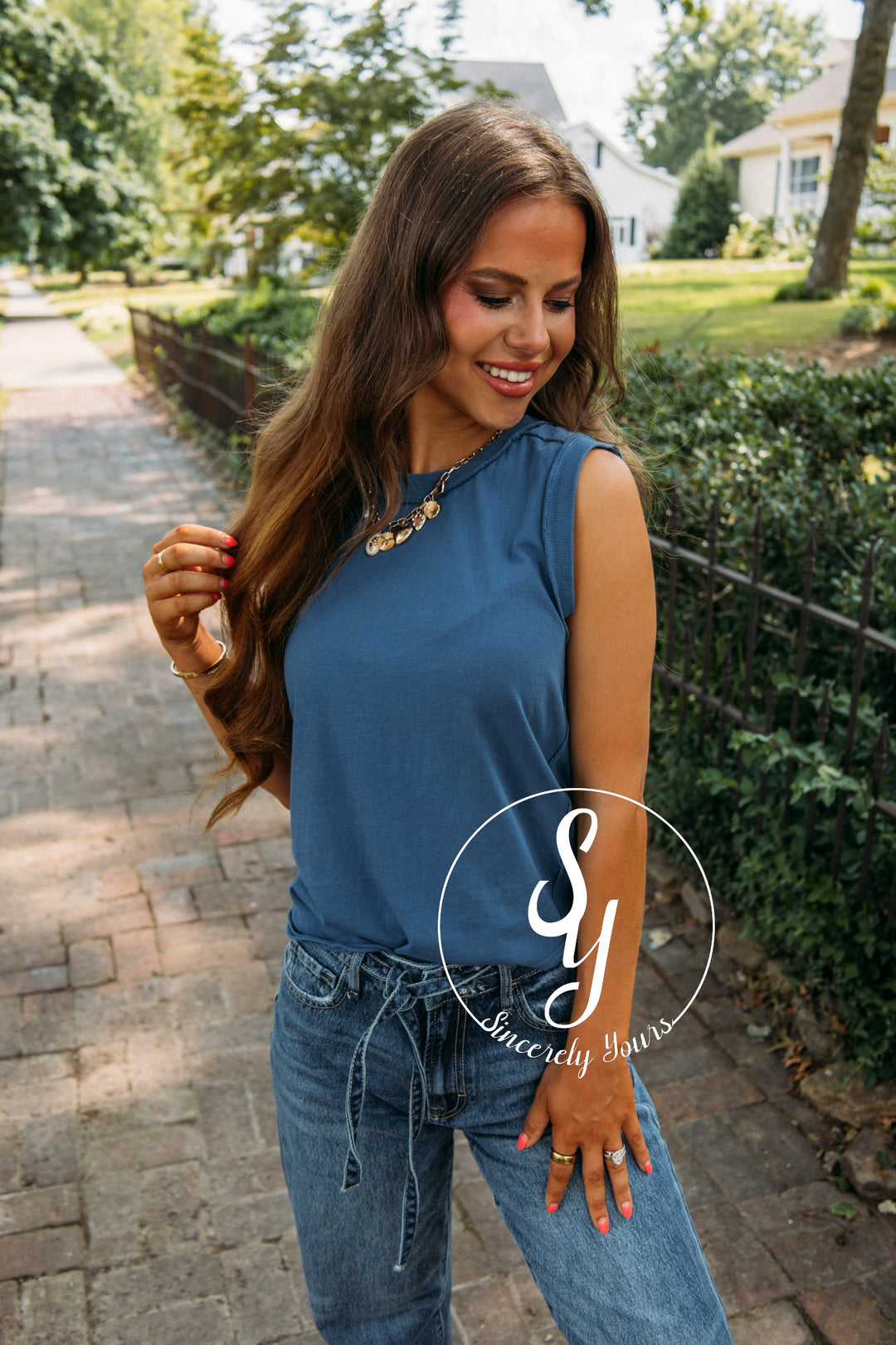 Dear John: Zo Tee- Vintage Indigo
