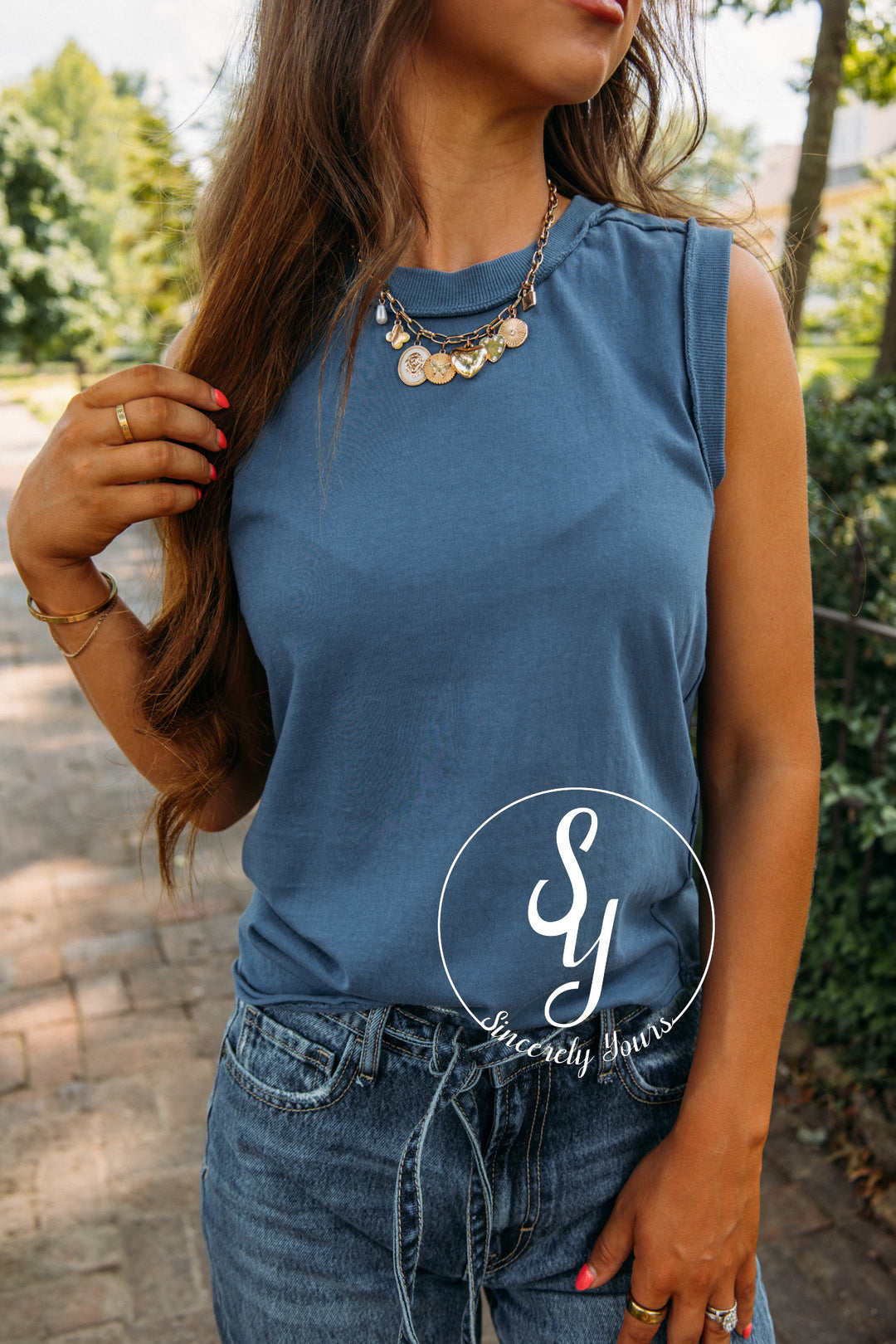 Dear John: Zo Tee- Vintage Indigo