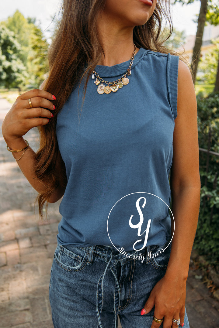Dear John: Zo Tee- Vintage Indigo