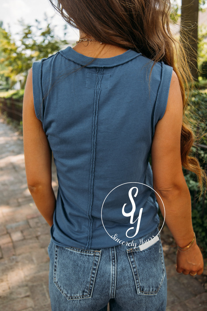 Dear John: Zo Tee- Vintage Indigo