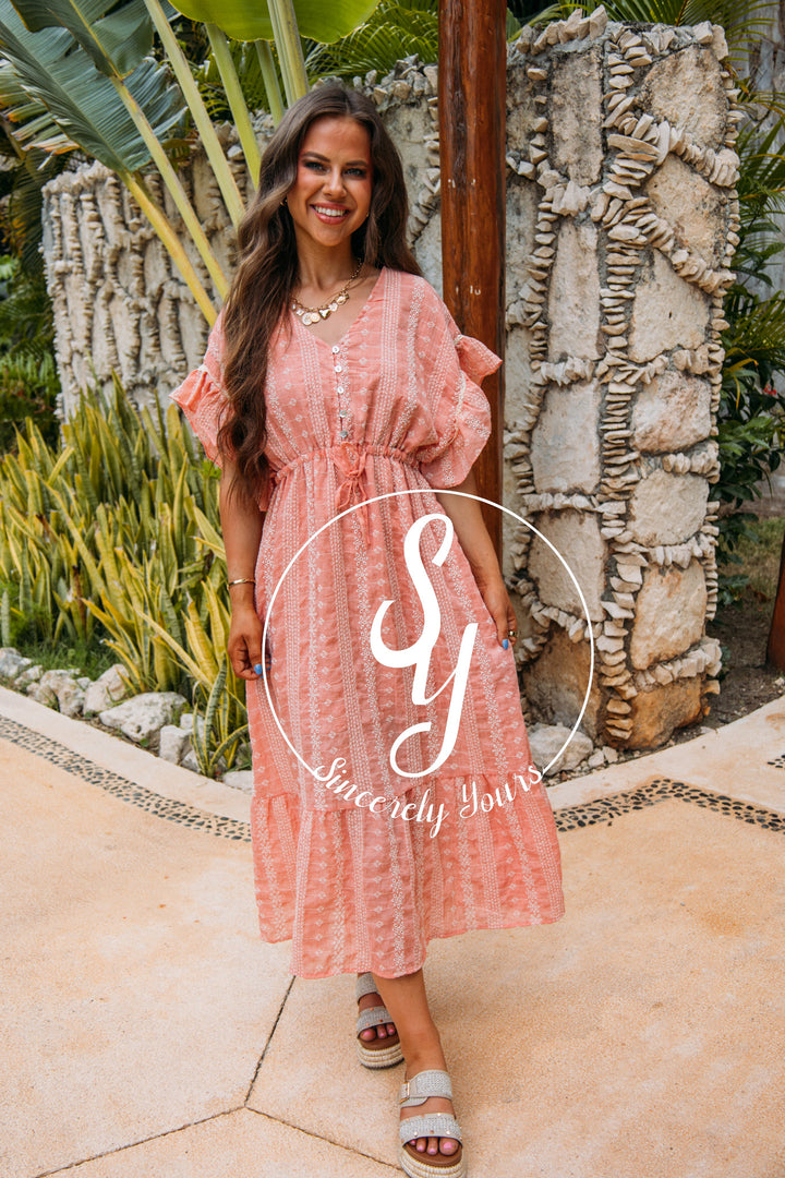 Hannah Christine Dress- Peach