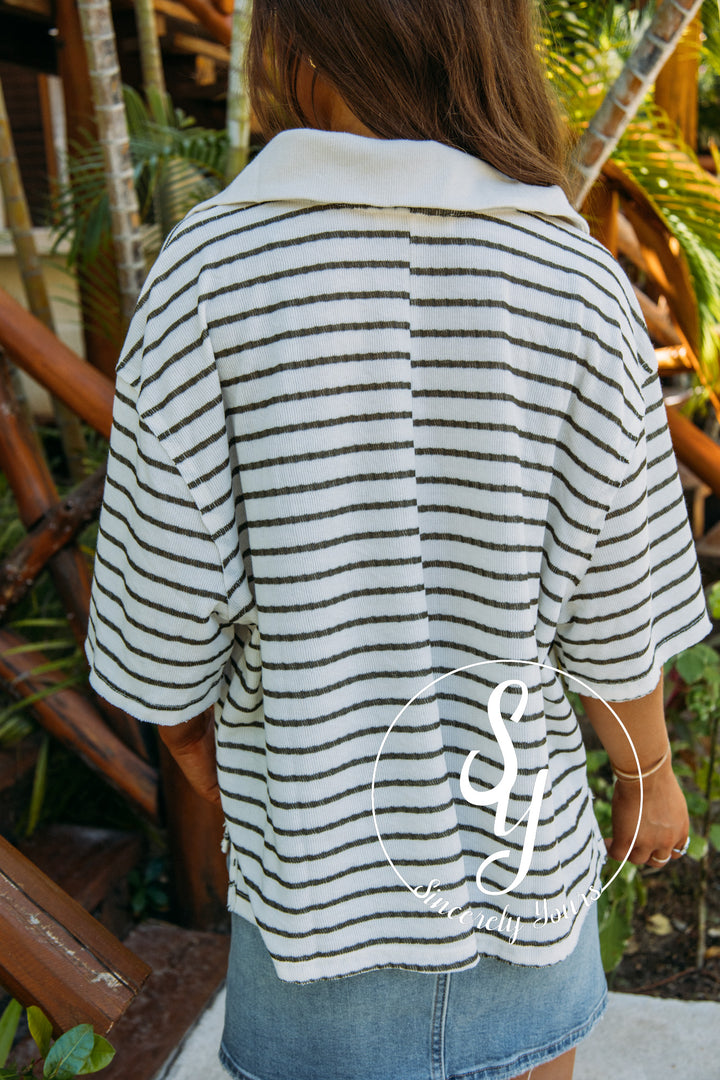Garden Club Top-Cream Olive