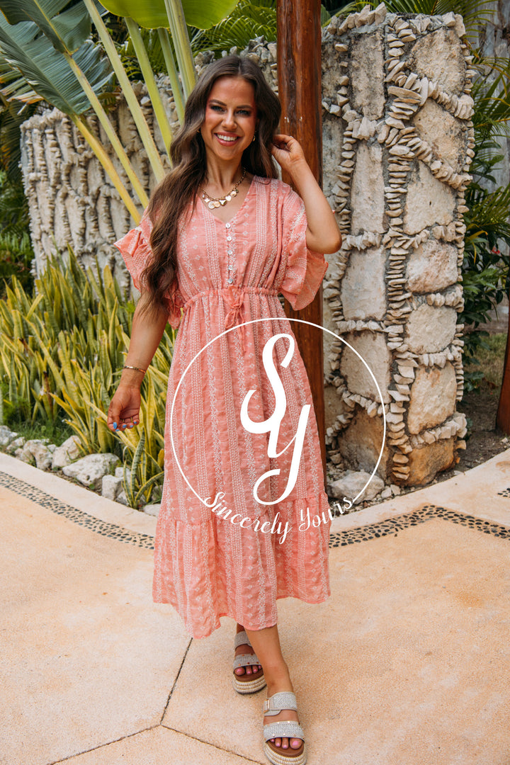 Hannah Christine Dress- Peach