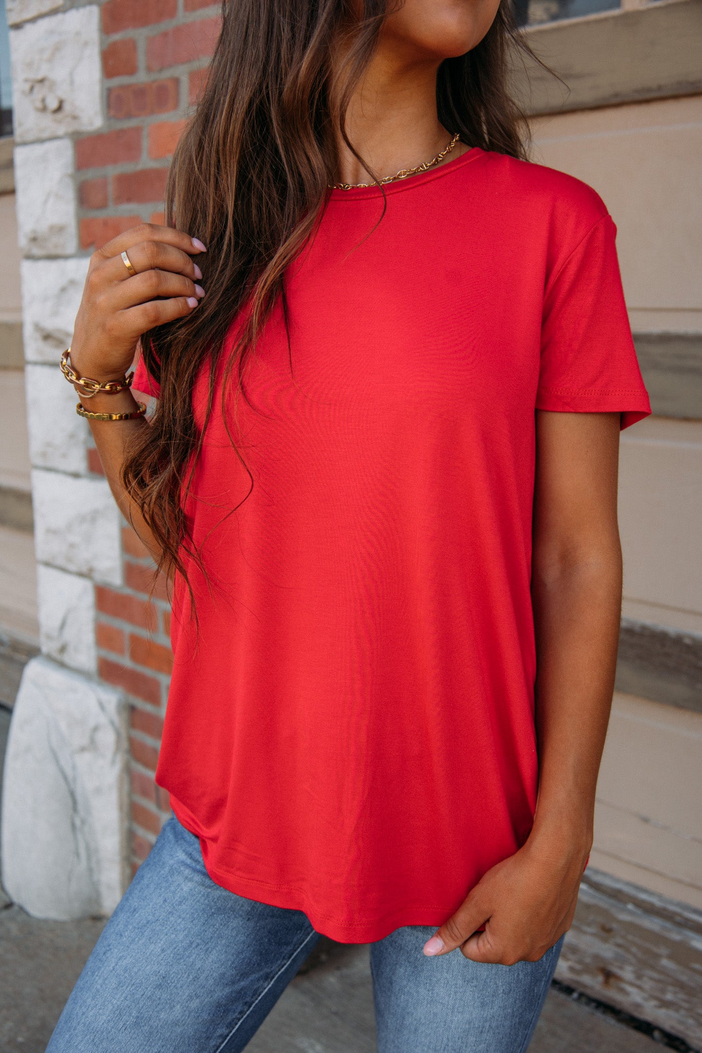 Load image into Gallery viewer, Feelin&amp;#39; Cozy Luxe Top - True Red
