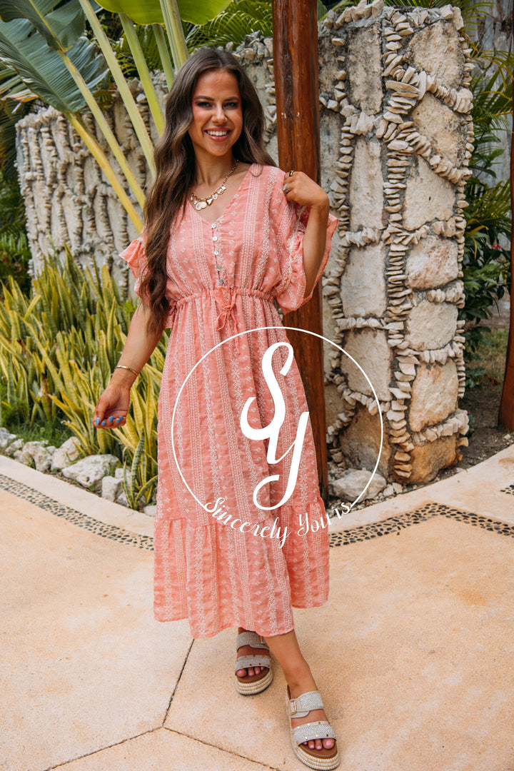 Hannah Christine Dress- Peach