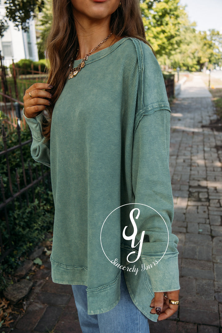 Sweet Charmer Top- Sage