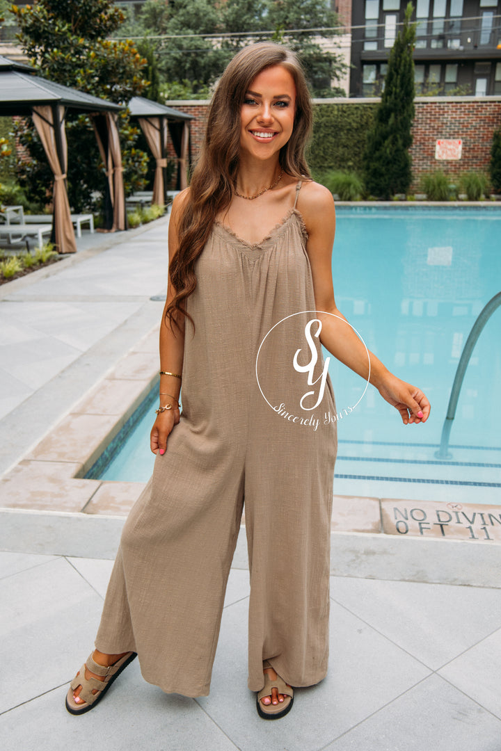 Chic Feels Jumpsuit-Mocha