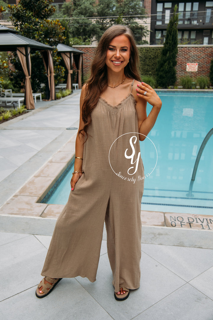 Chic Feels Jumpsuit-Mocha