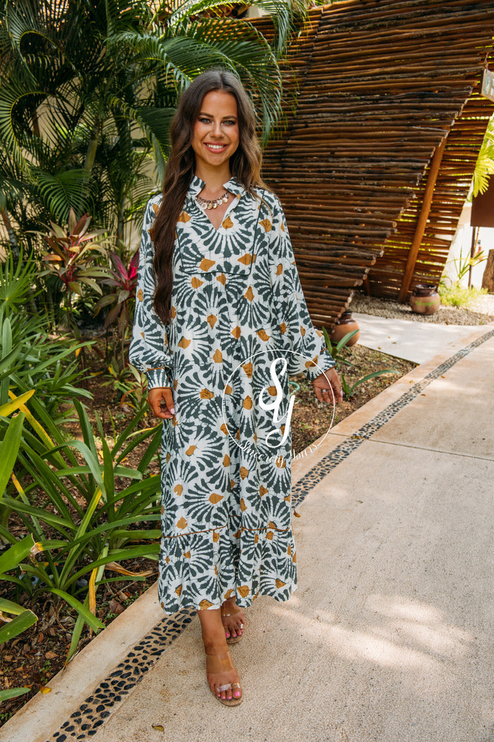 Cheers To Happiness Dress - Olive