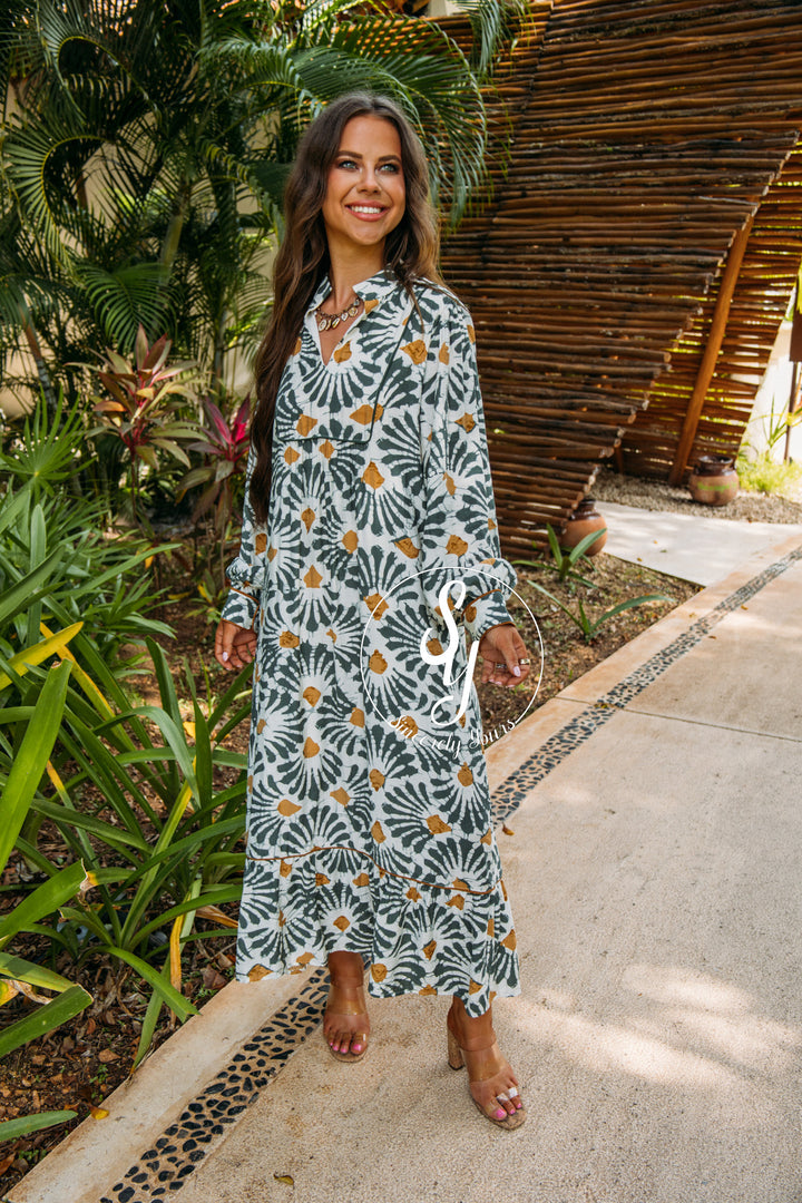 Cheers To Happiness Dress - Olive