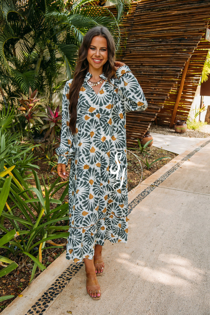 Cheers To Happiness Dress - Olive