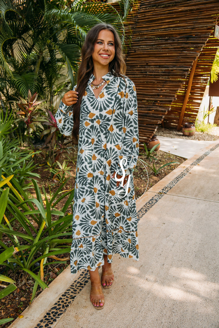 Cheers To Happiness Dress - Olive