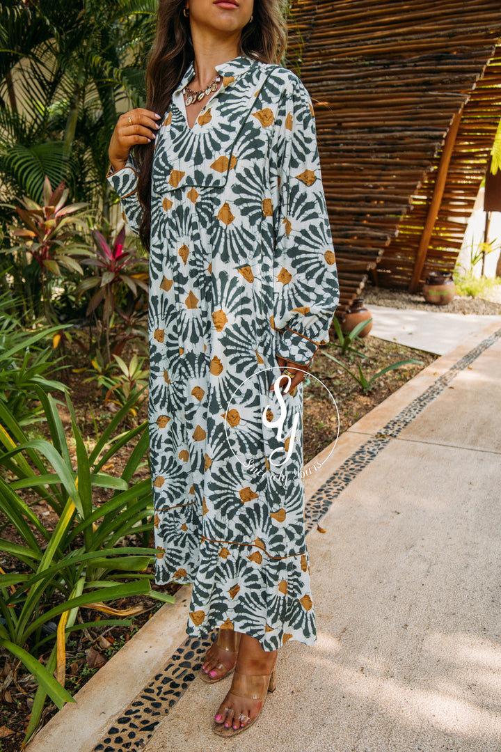 Cheers To Happiness Dress - Olive