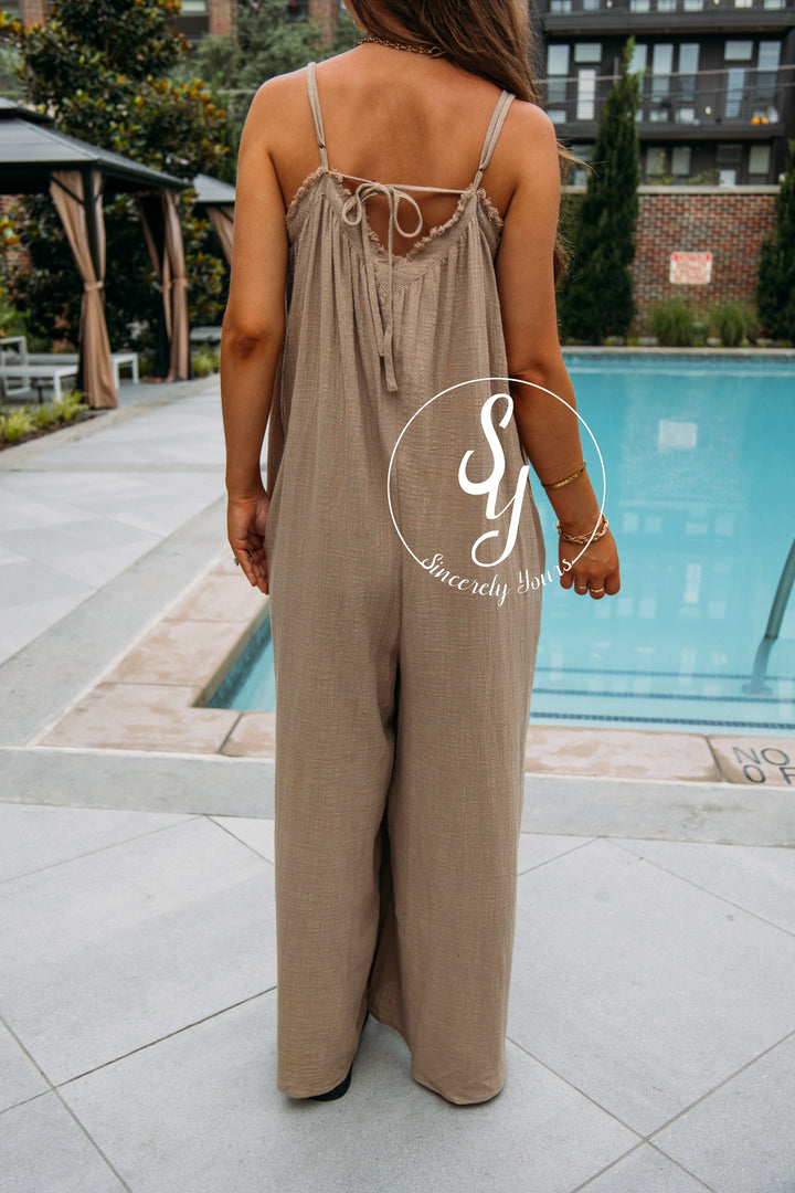 Chic Feels Jumpsuit-Mocha