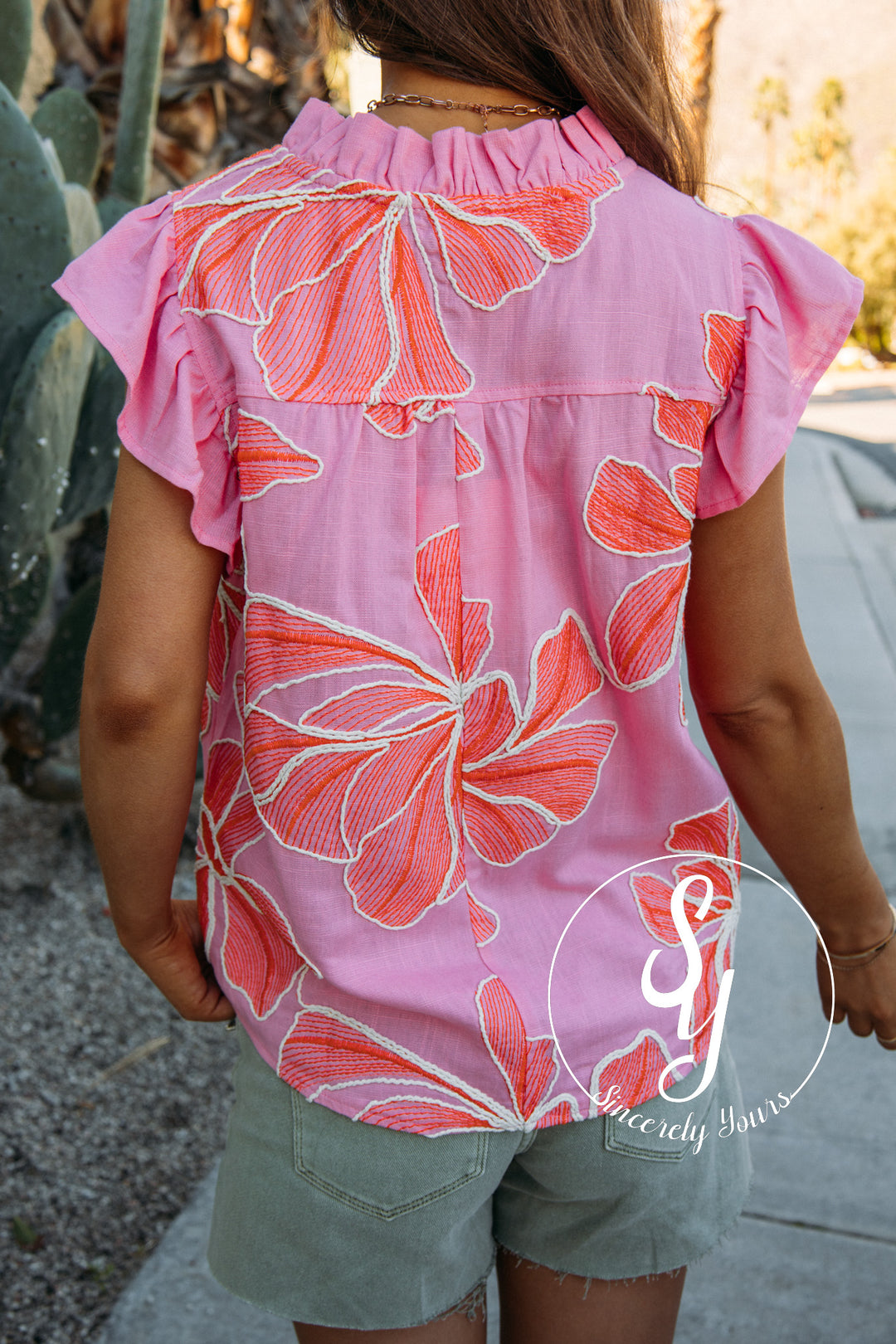 Tropical Flower Top - Pink