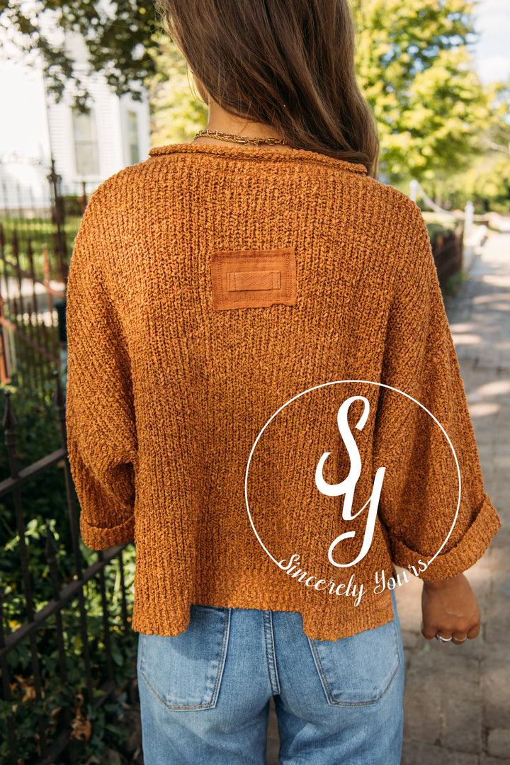 Patch Sweater - Camel