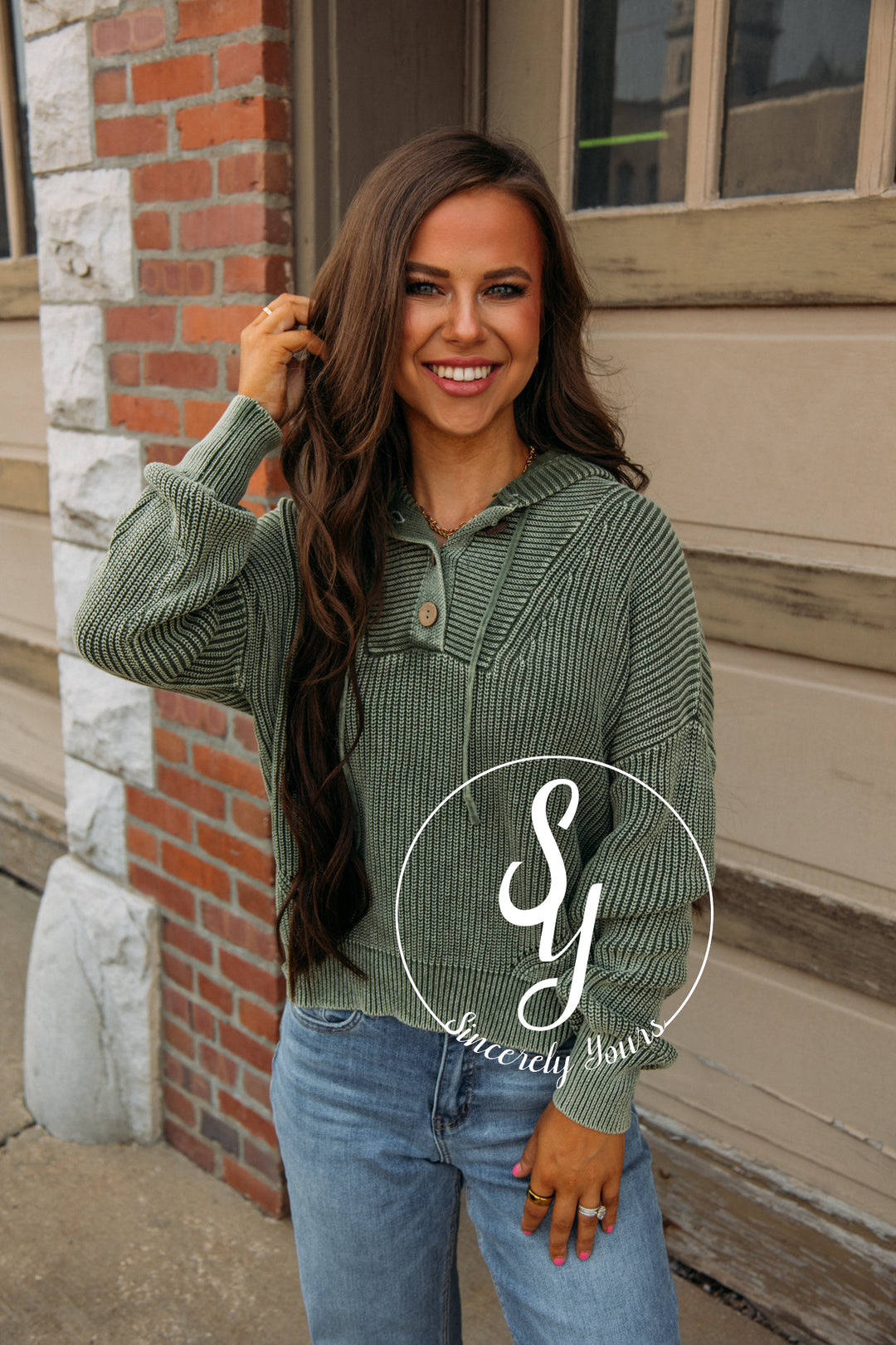 Toasty Times Sweater-Olive