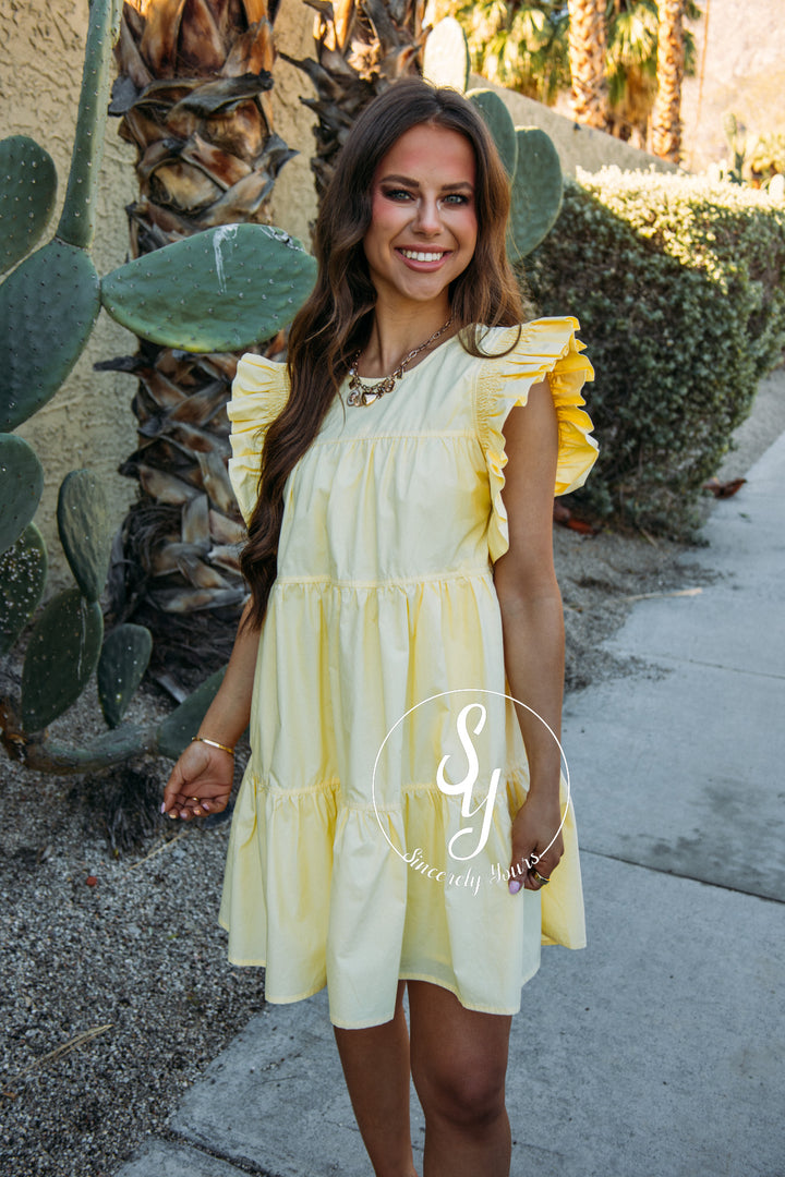 Flutter Over Here Dress - Butter