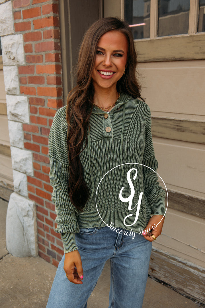 Toasty Times Sweater-Olive