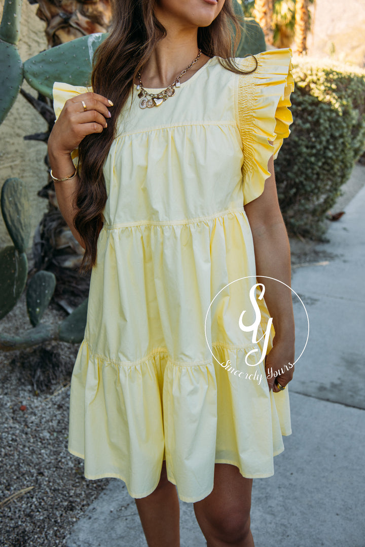 Flutter Over Here Dress - Butter