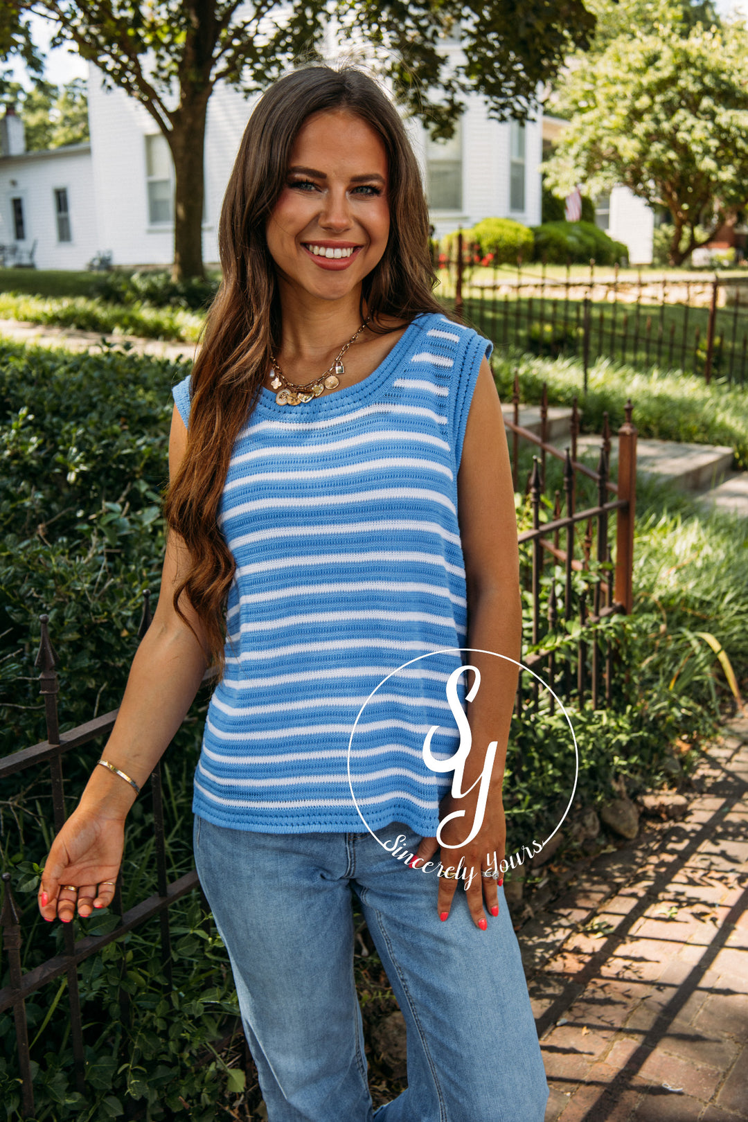Trailside Sweater- Blue