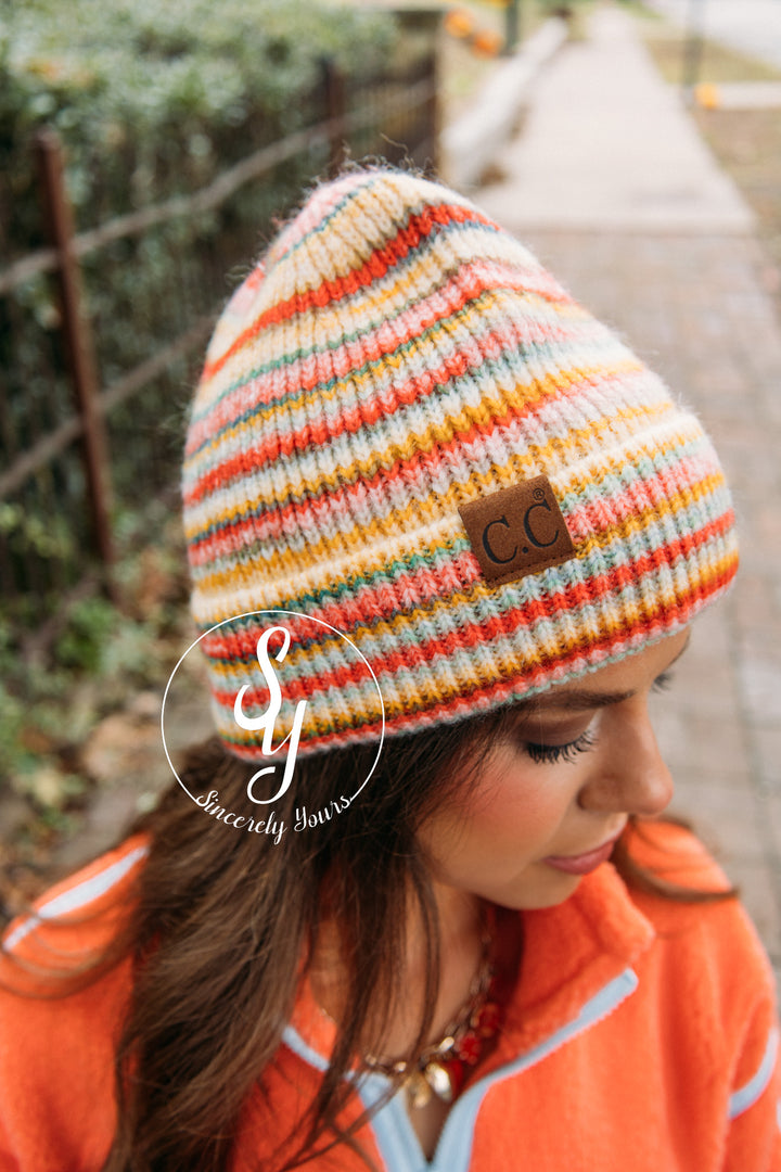 Warm Cozy Beanie - Orange Mix