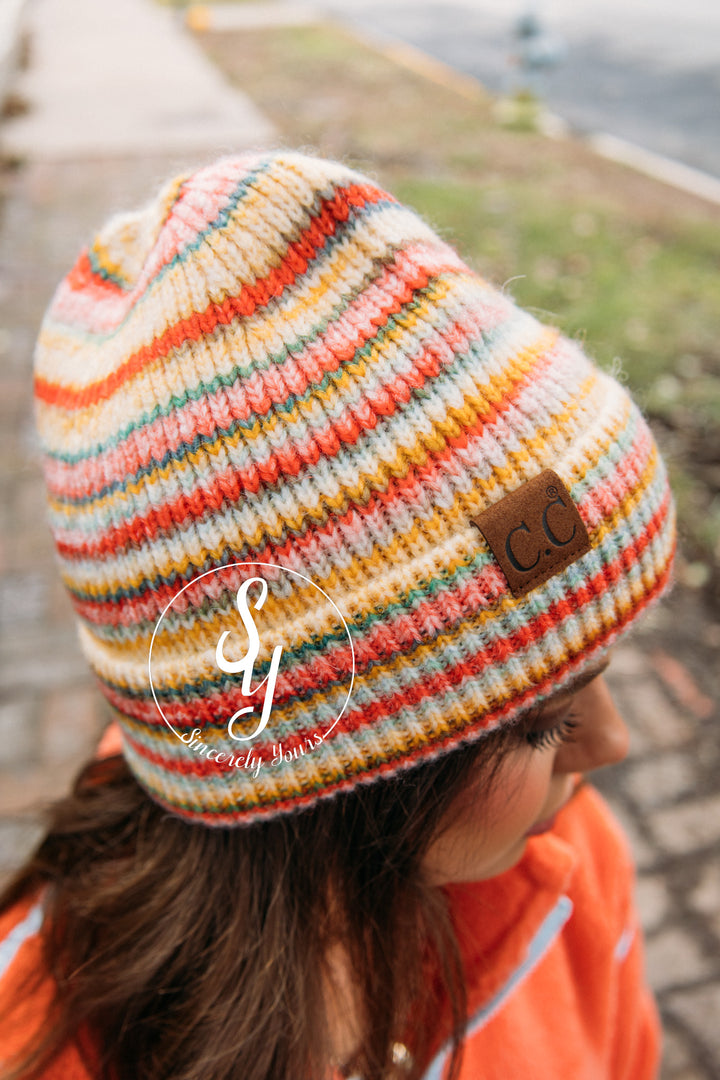 Warm Cozy Beanie - Orange Mix