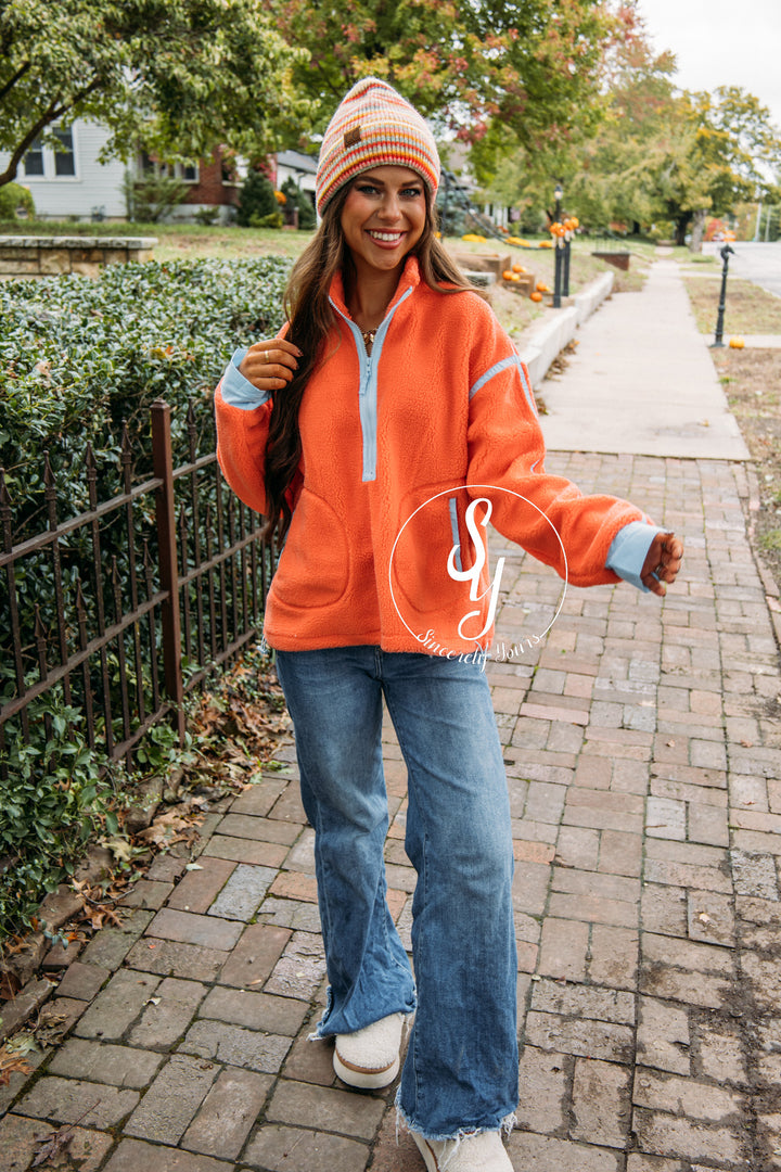 Warm Cozy Beanie - Orange Mix