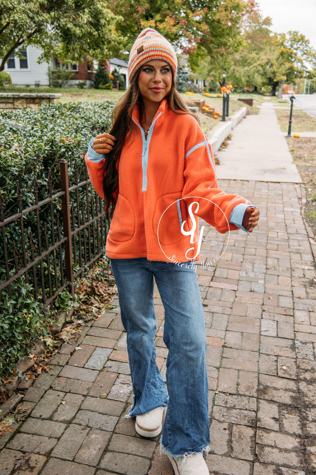 Warm Cozy Beanie - Orange Mix