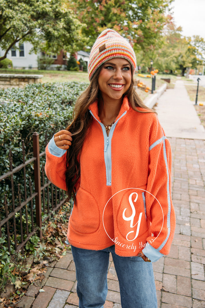 Warm Cozy Beanie - Orange Mix