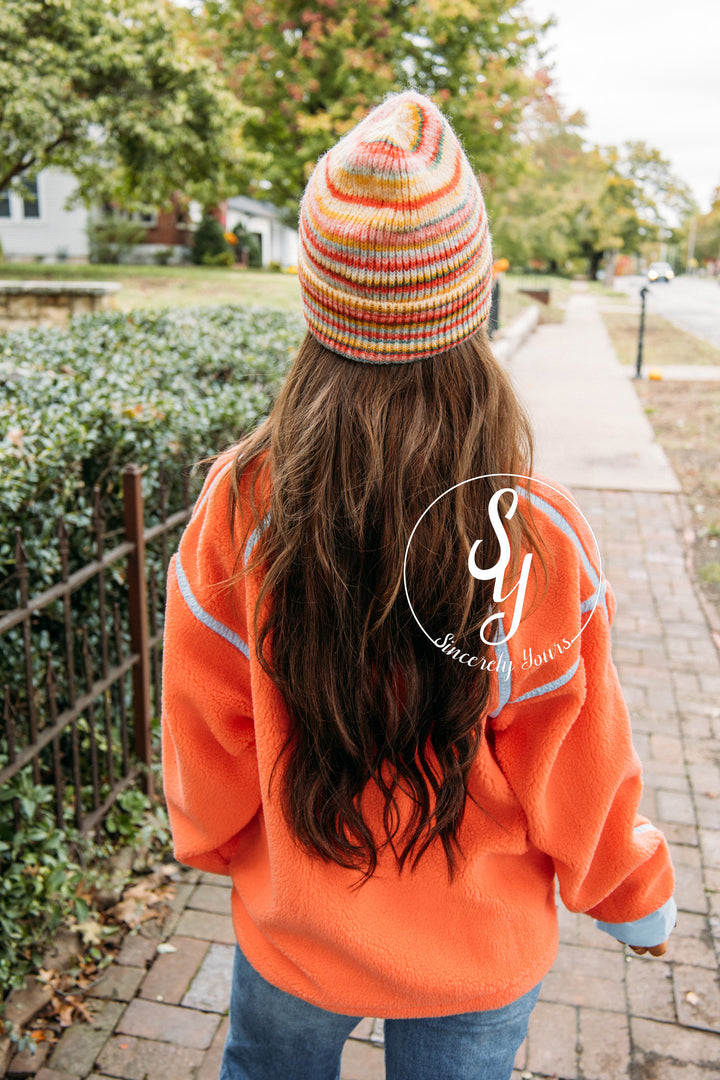 Warm Cozy Beanie - Orange Mix