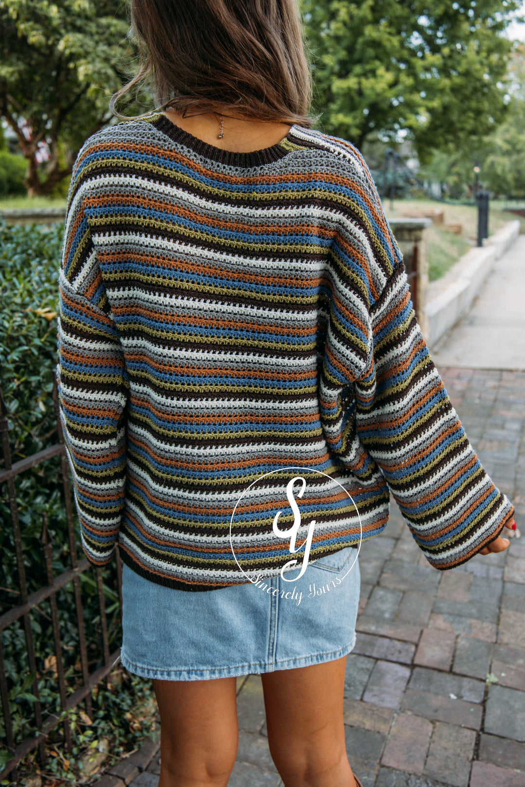 Sweet Stripes Sweater- Brown Multi