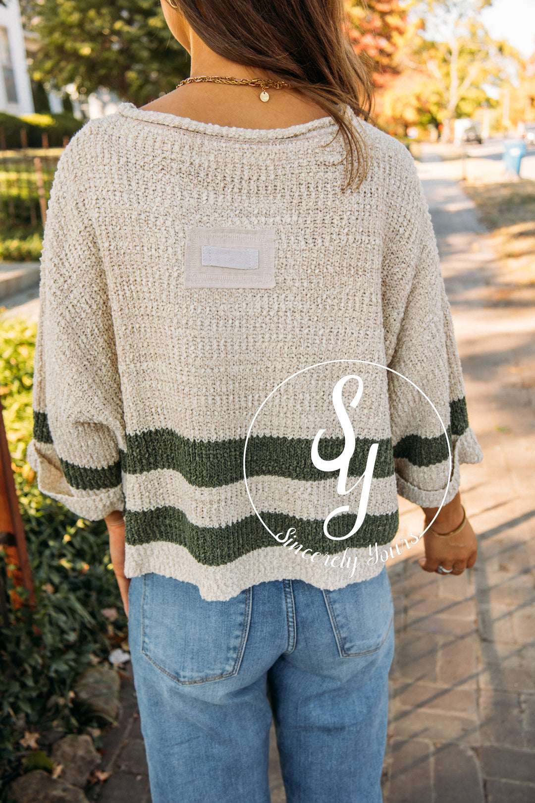 Patch Sweater - Olive