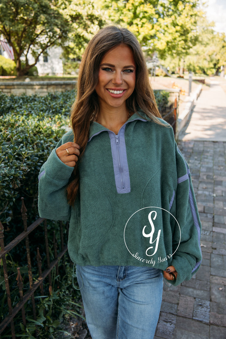 Snuggle Up Pullover- Pistachio