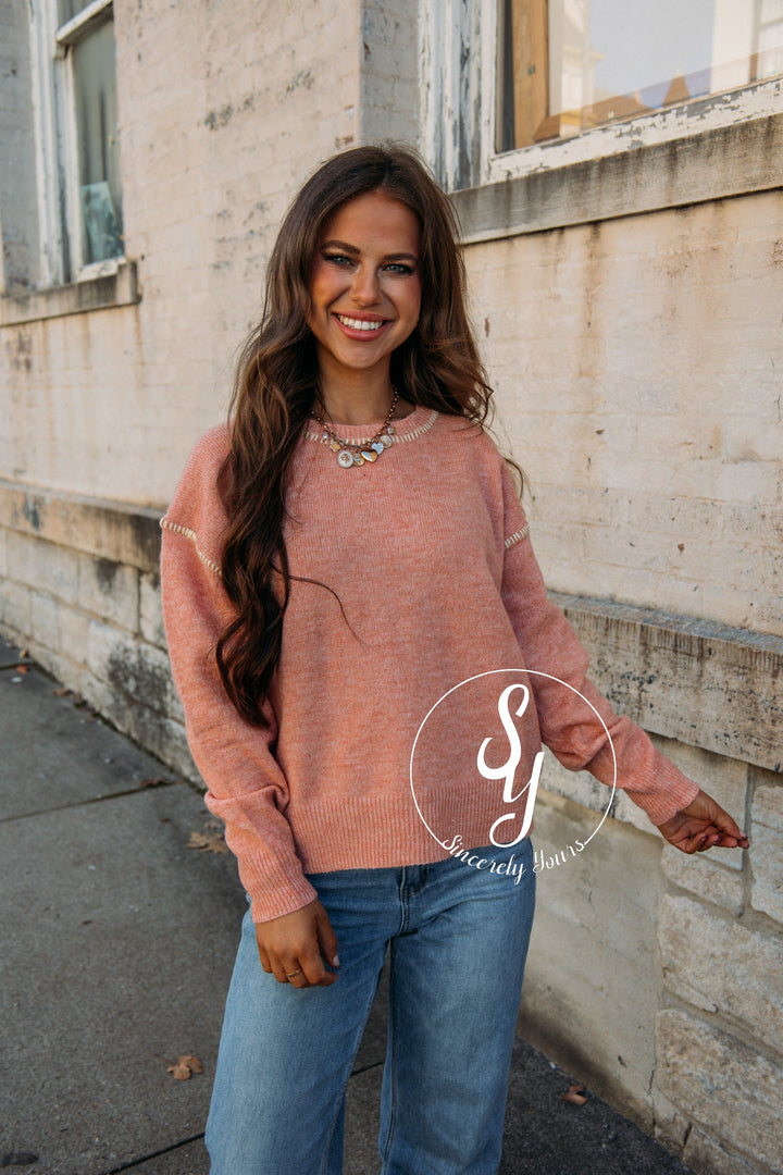 Serene Energy Sweater - Dusty Coral