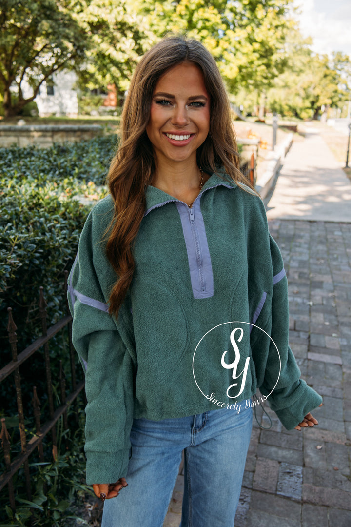 Snuggle Up Pullover- Pistachio