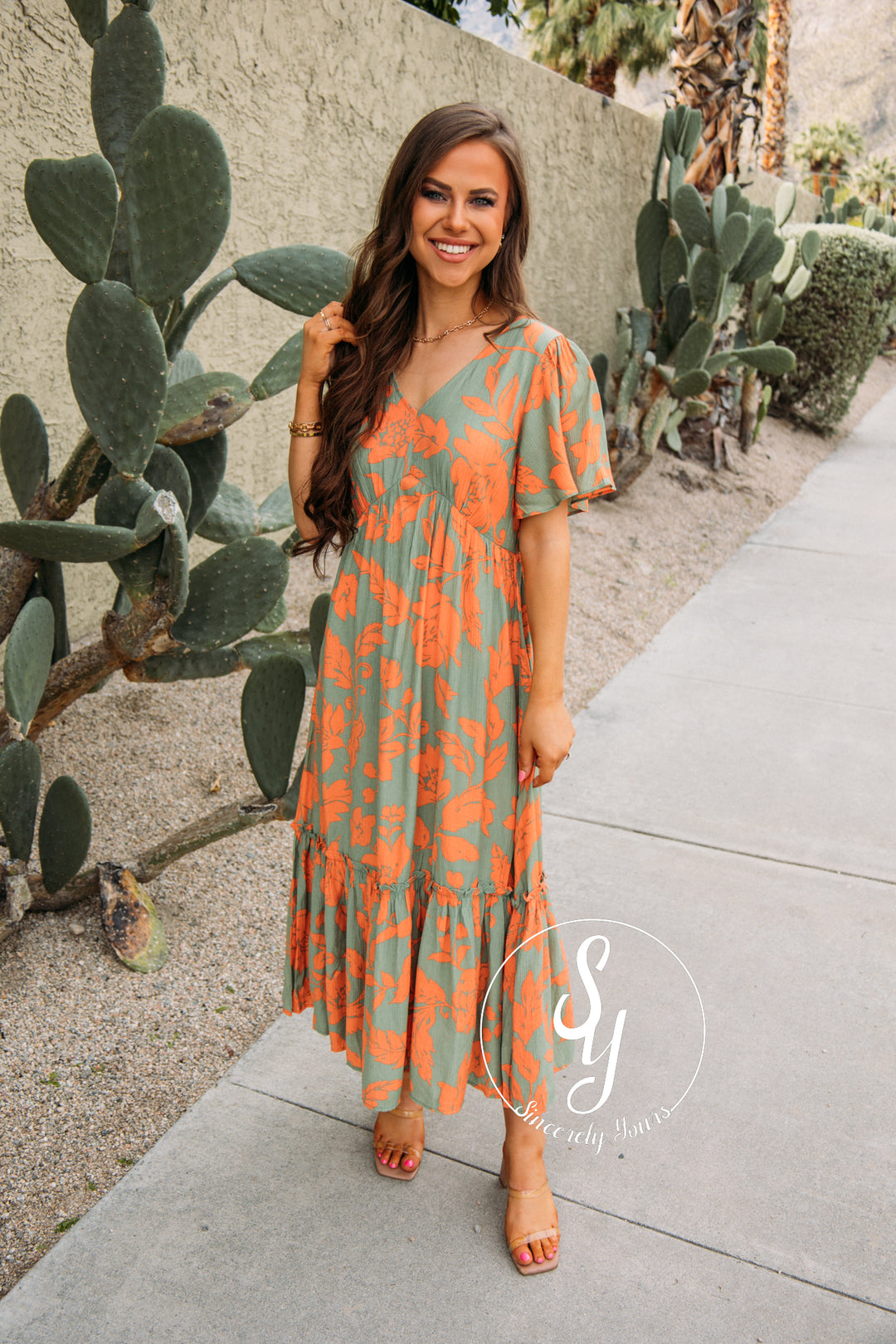 On Tropical Time Dress - Sage