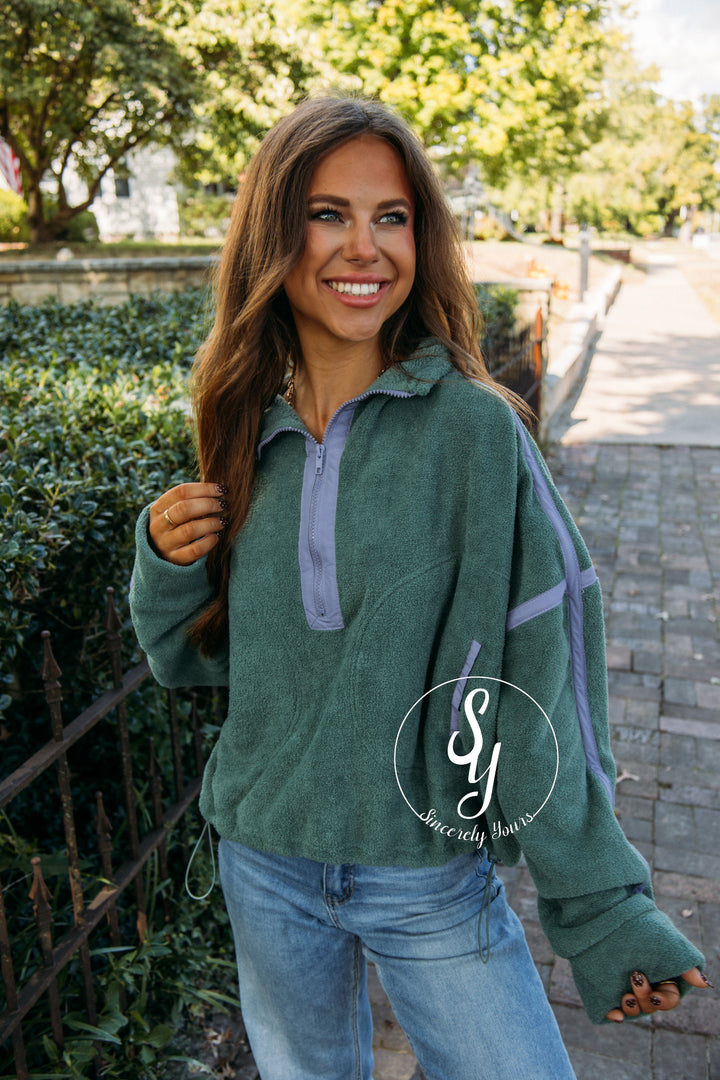 Snuggle Up Pullover- Pistachio