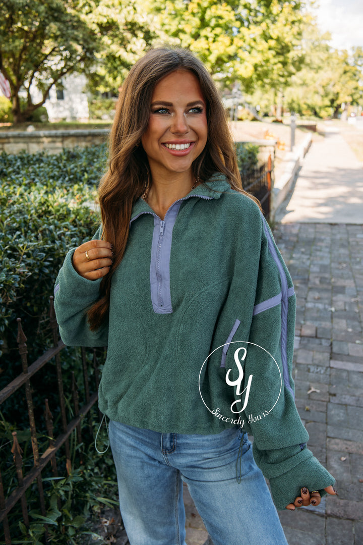 Snuggle Up Pullover- Pistachio